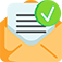 Email with checkmark icon.